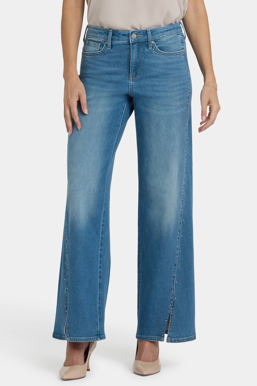 Teresa Wide Leg Jeans In Petite - Avenue Blue