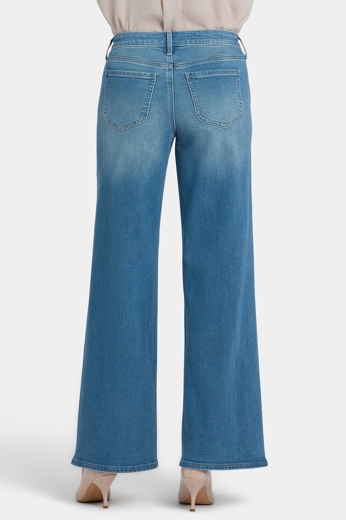 Teresa Wide Leg Jeans In Petite - Avenue Blue