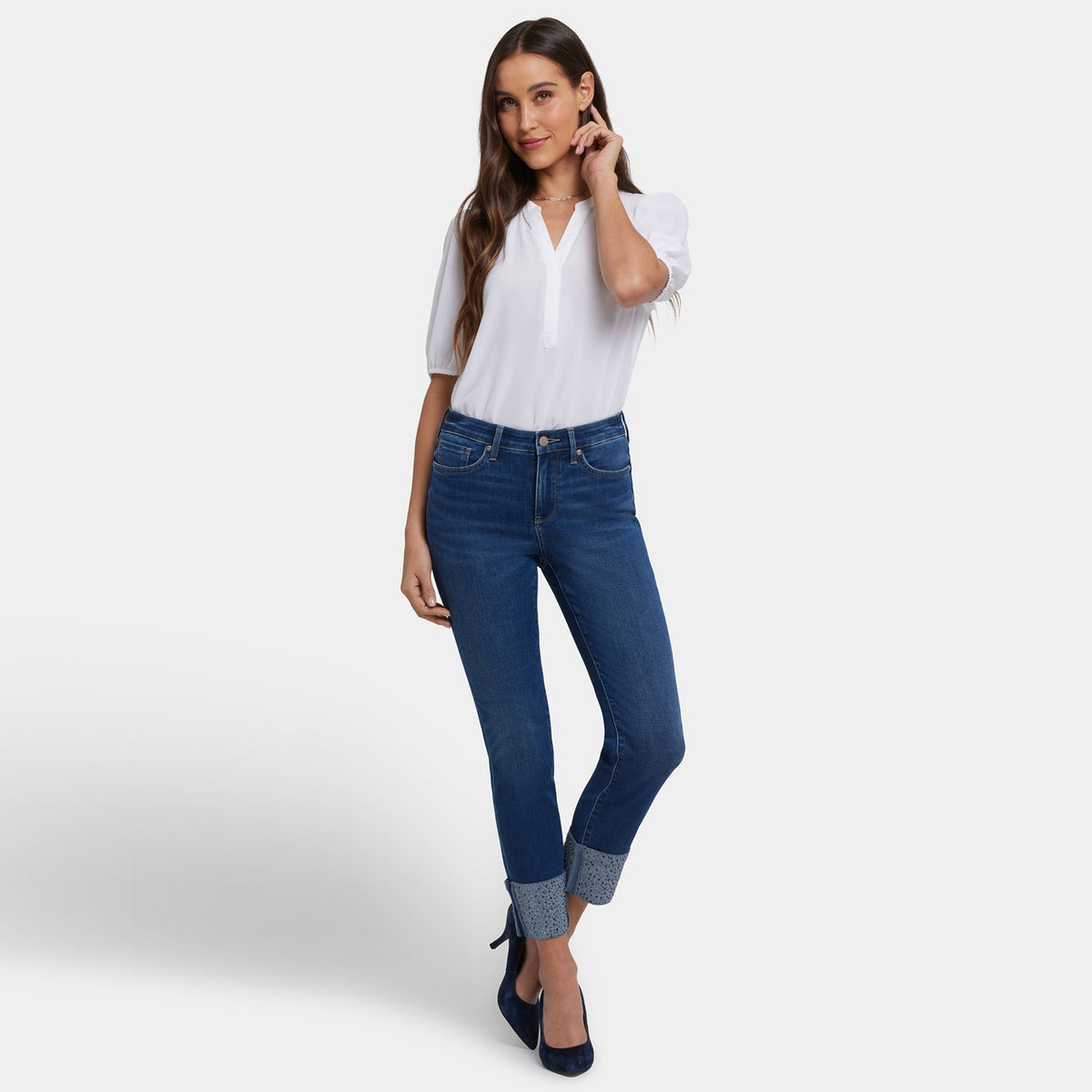 Sheri Slim Ankle Jeans In Petite - Vintage Lapis