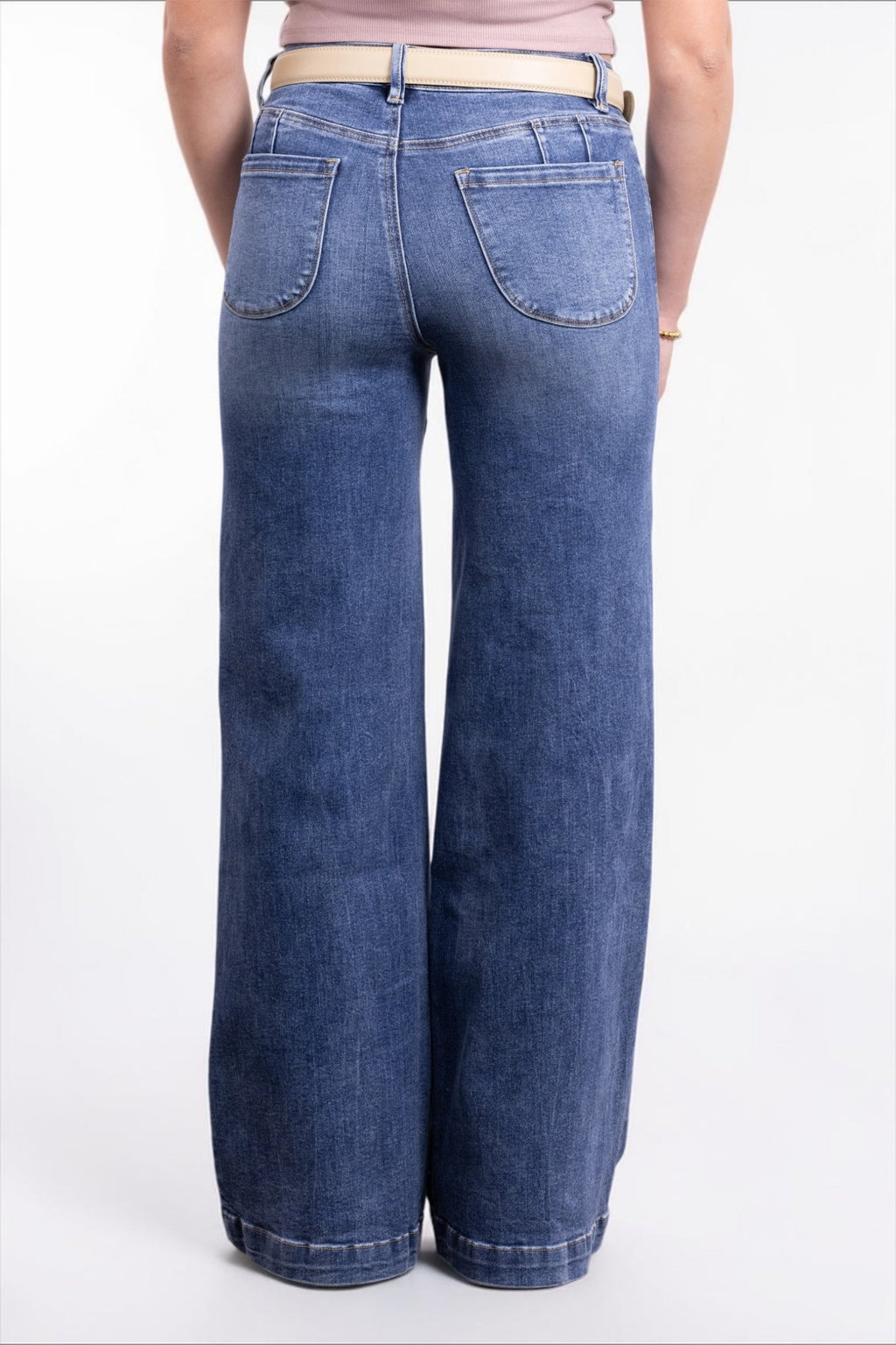 The Scarlet High-Rise Tummy Control Wide Leg Front Seam Denim - Three Inseams