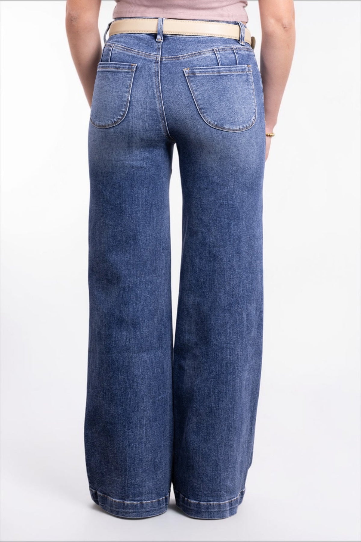 The Scarlet High-Rise Tummy Control Wide Leg Front Seam Denim - Three Inseams