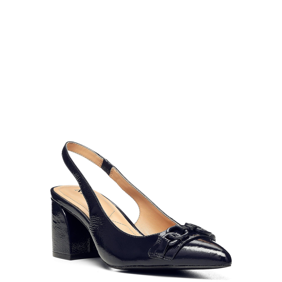 Sanya Slingback Heels - Navy