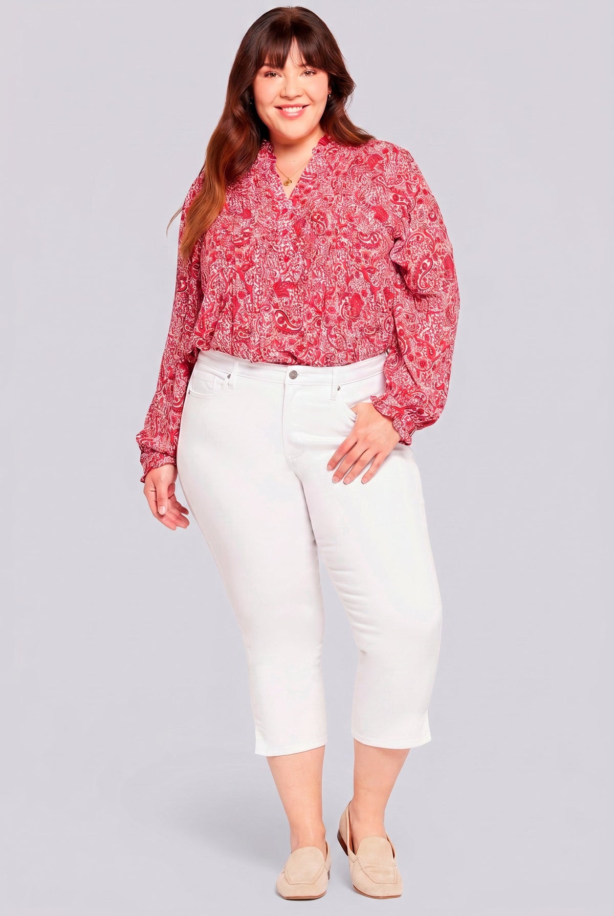 Chloe Capri Jeans In Plus Size - Optic White