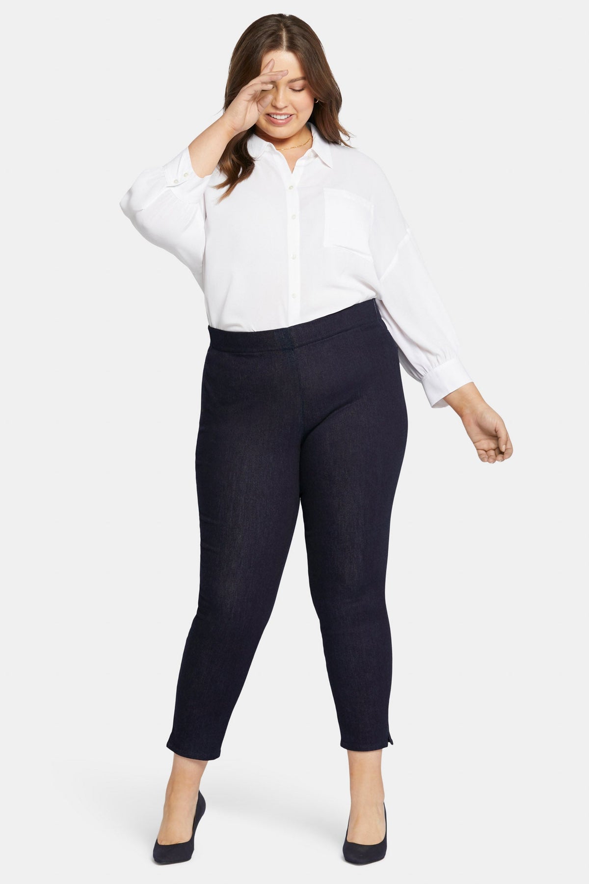 Skinny Ankle Pull-on Jeans In Plus Size - Rinse