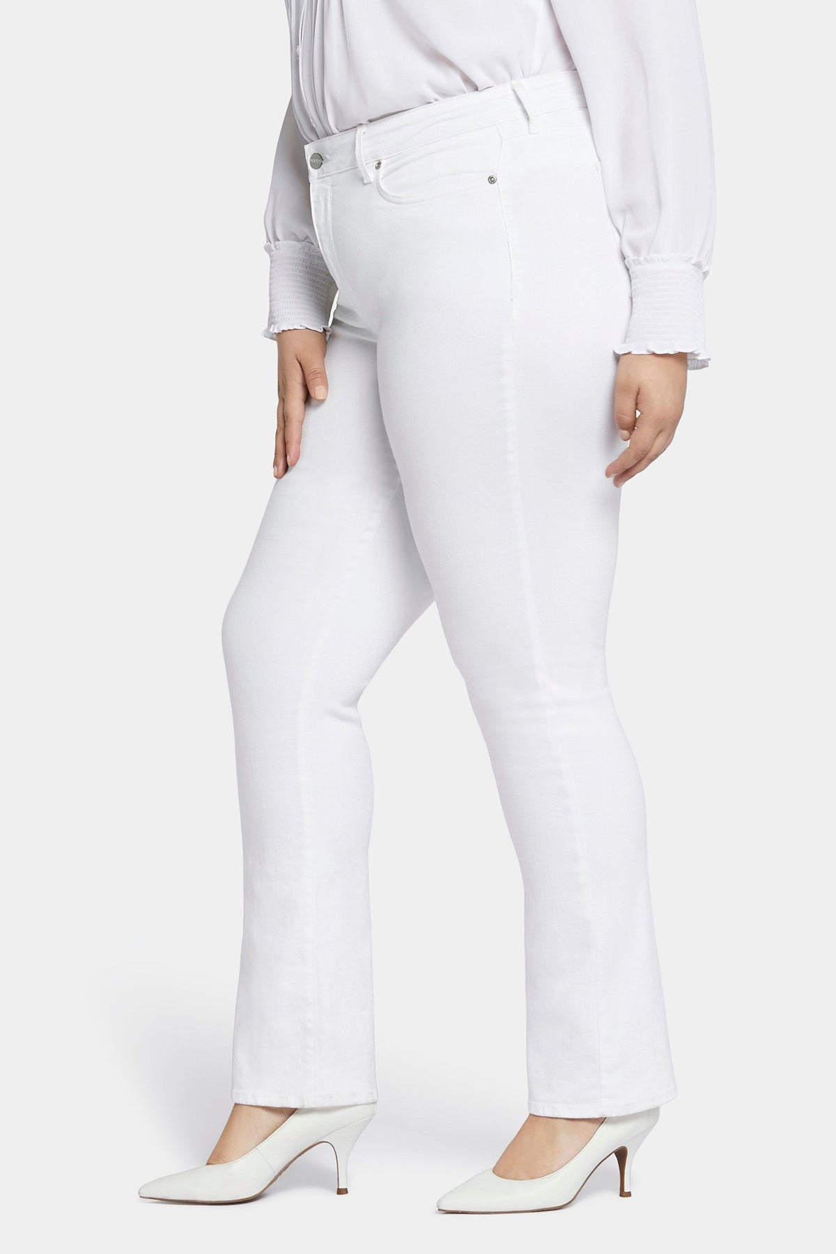 Marilyn Straight Jeans In Plus Size - Optic White