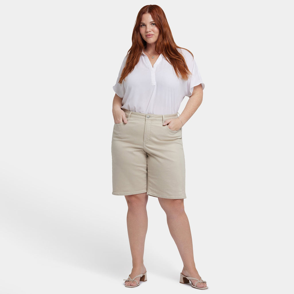 Lilly Denim Shorts In Plus Size - Feather