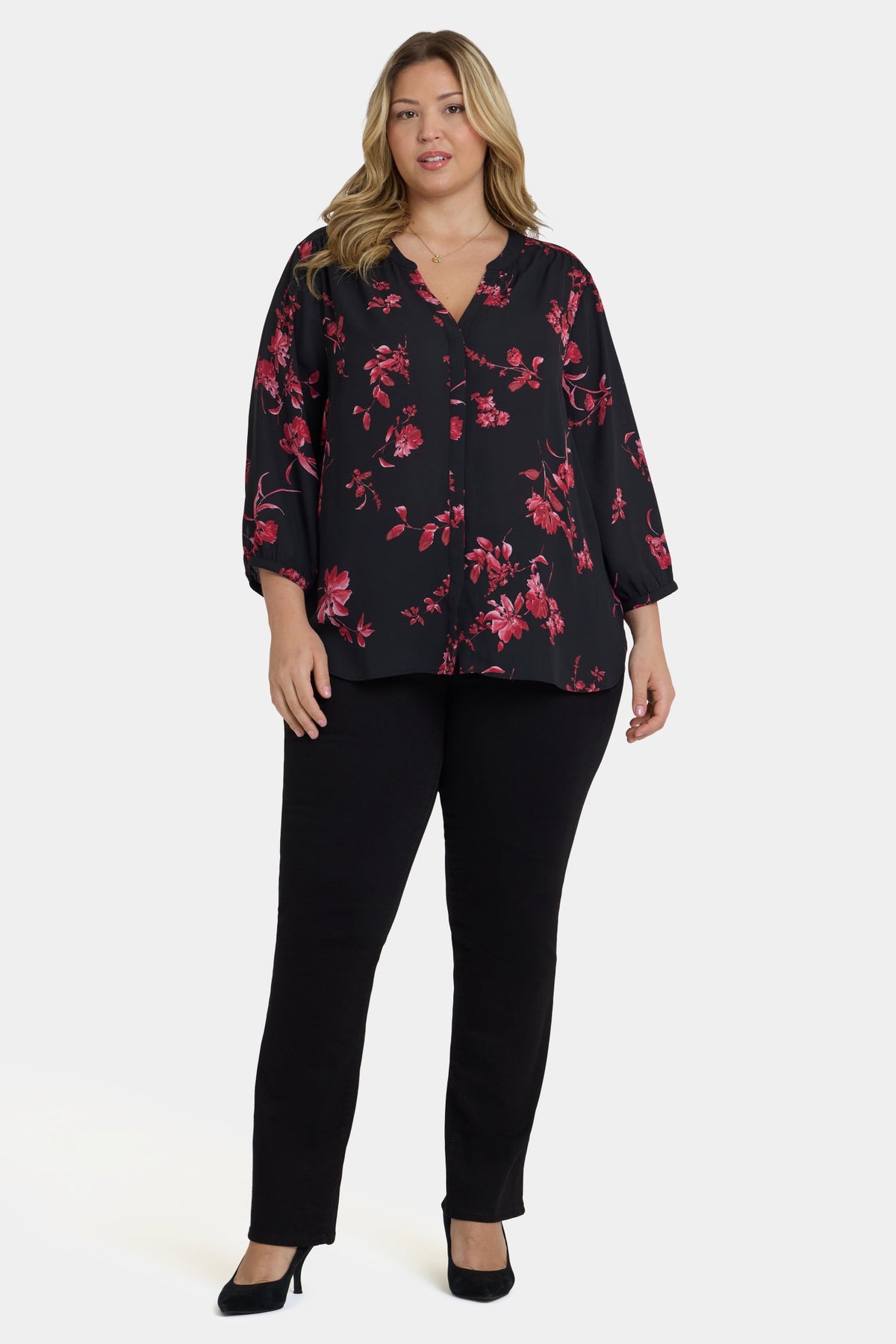 Pintuck Blouse In Plus Size - Vivienne