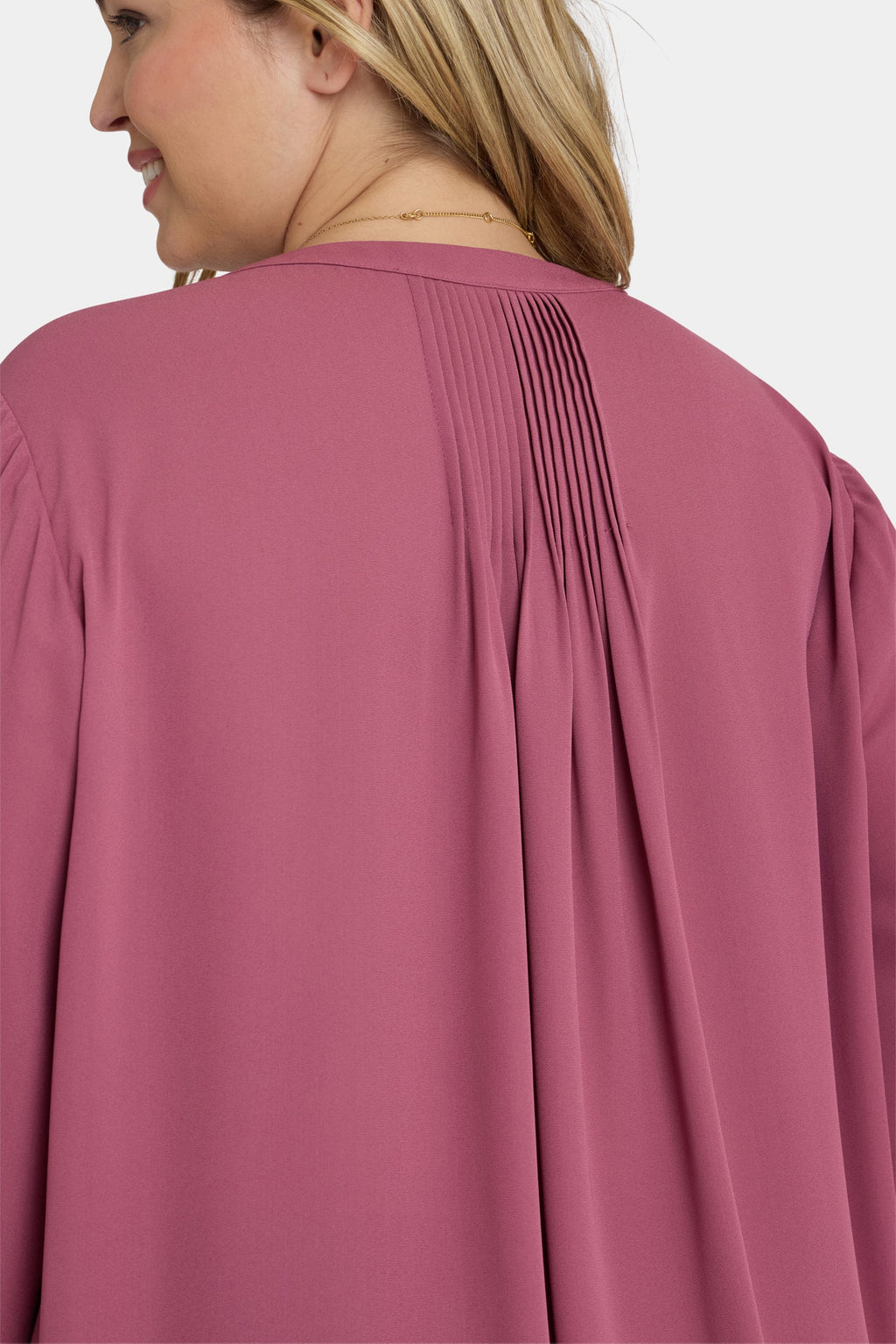 Pintuck Blouse In Plus Size - Vintage Rose