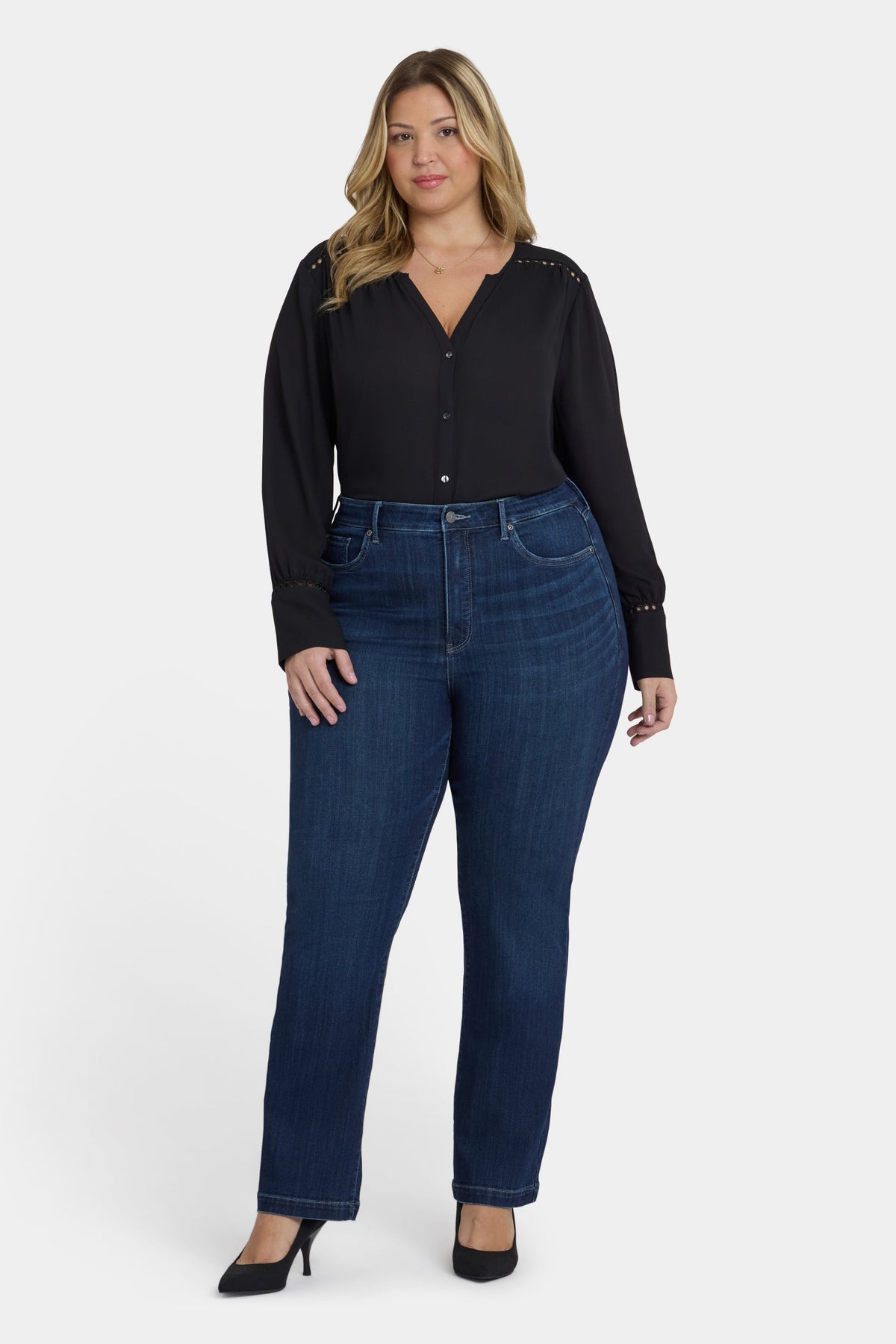 Teresa Wide Leg Jeans In Plus Size - Ink Skyline