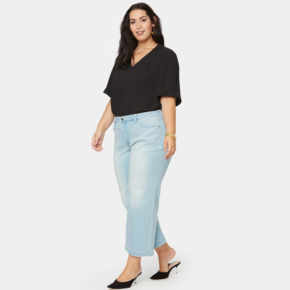 Teresa Wide Leg Ankle Jeans in Plus Size - Naomi