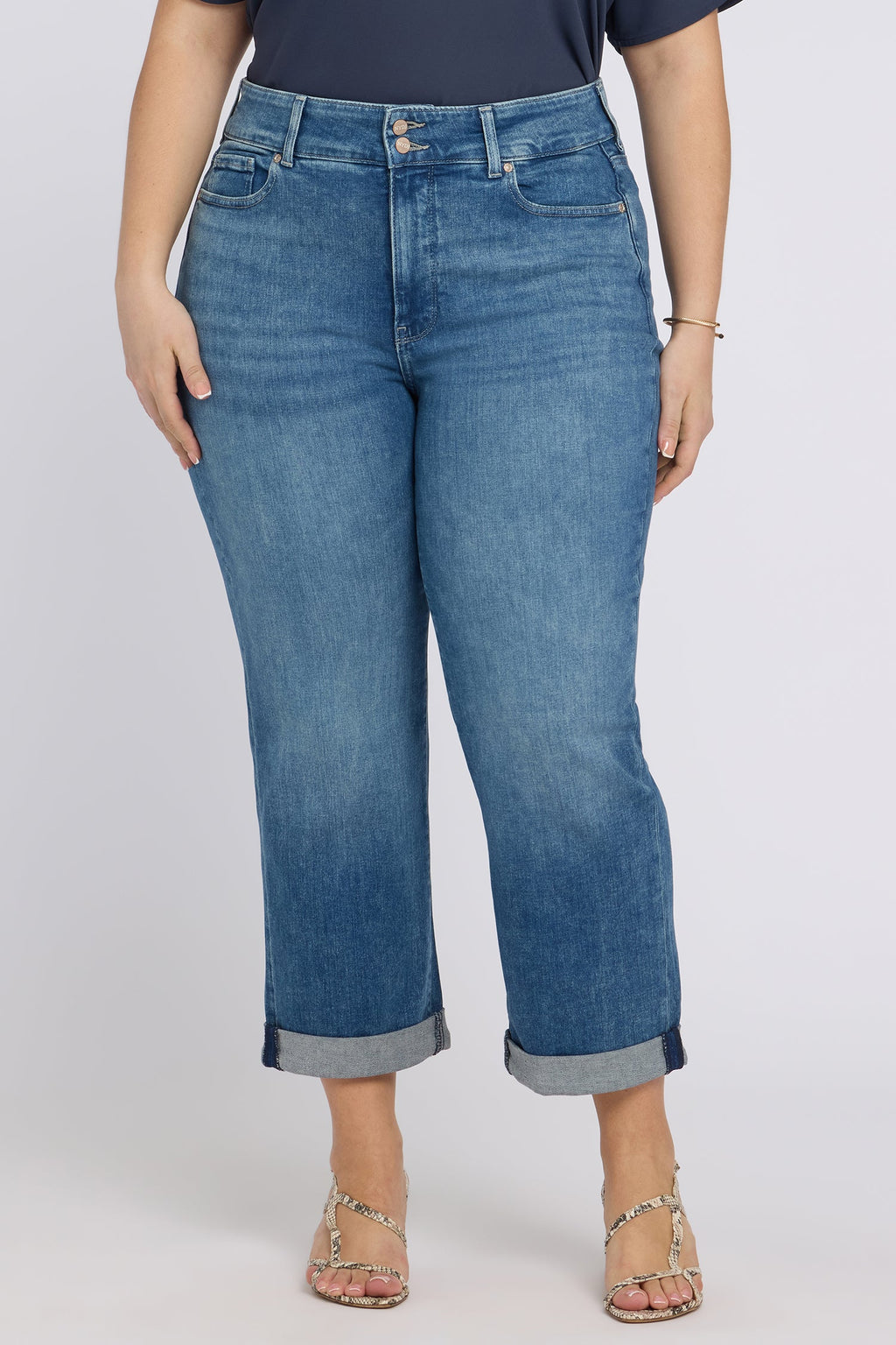 Bailey Relaxed Straight Crop Jeans In Plus Size - Breezy Palms