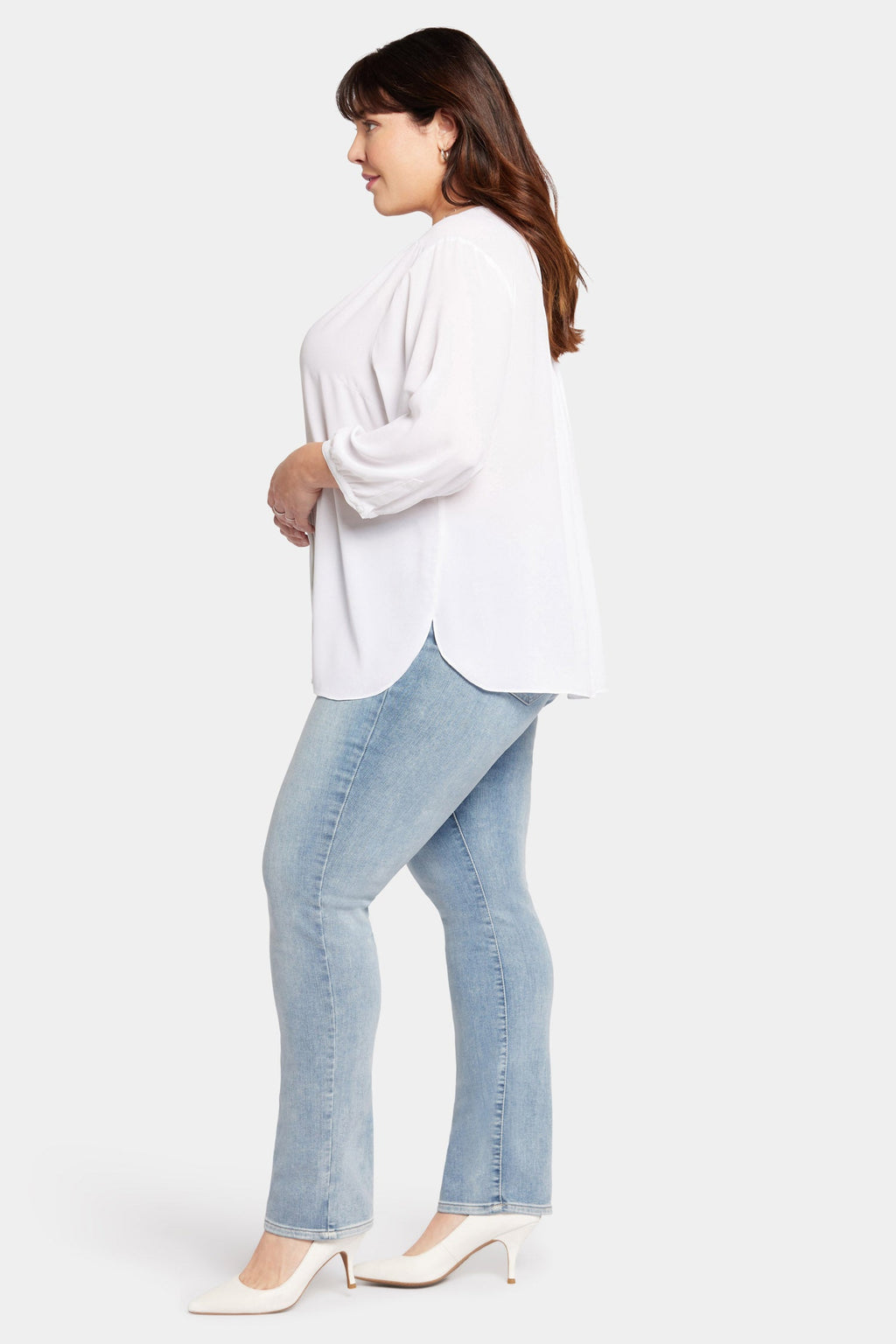 Pintuck Blouse In Plus Size - Optic White