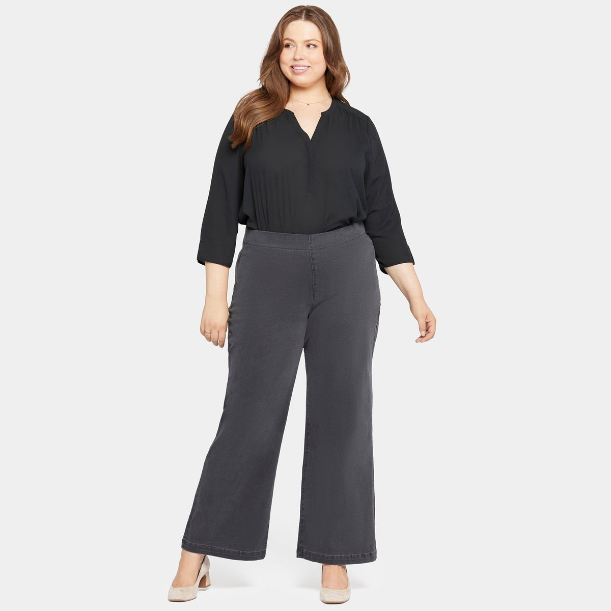 Pull-On Teresa Wide Leg Jeans In Plus Size - Sierra