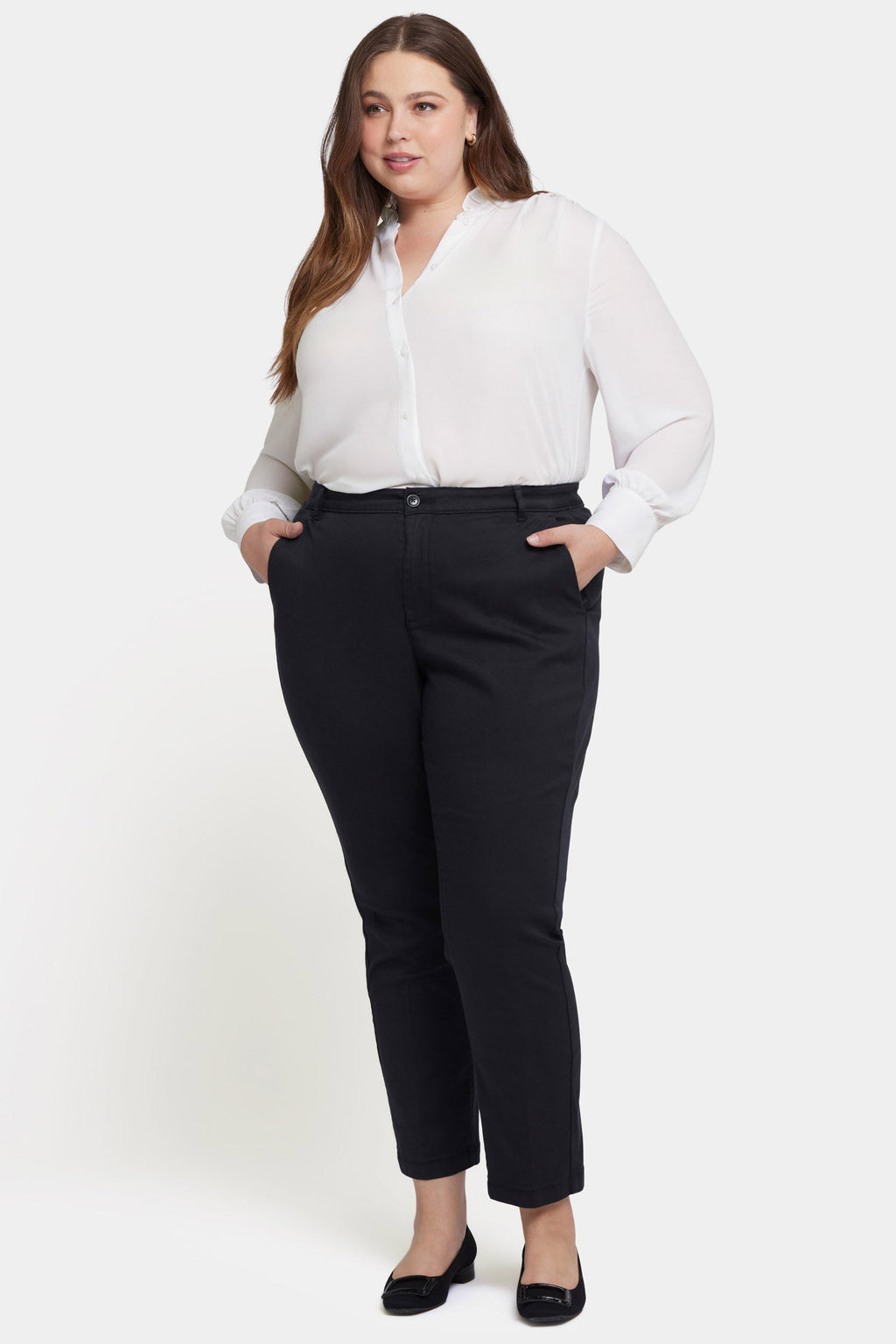 Sadie Slim Pants In Plus Size - Black