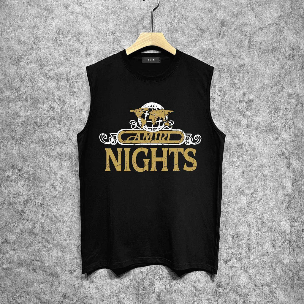 Amiri tank top earth letter printing