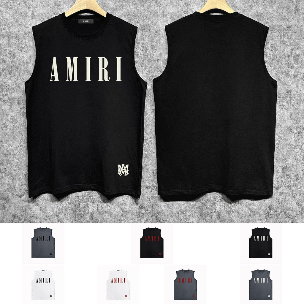 Amiri tank top letter spider printing