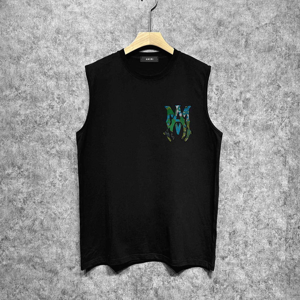 Amiri tank top waist flower camouflage letterprinting