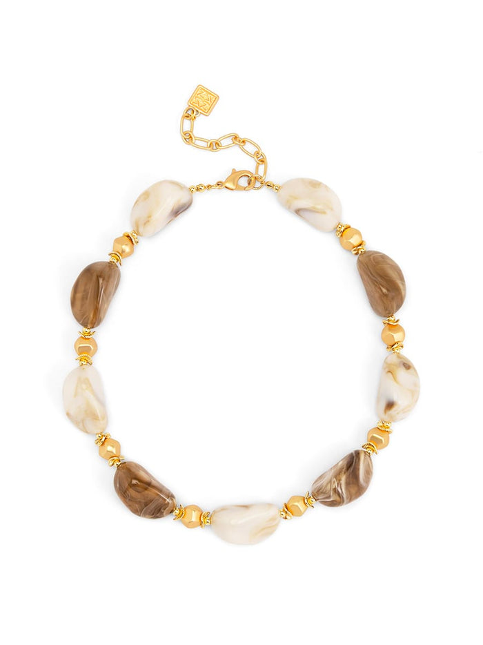 Alina Chunky Short Necklace, Beige Zenzii Necklace