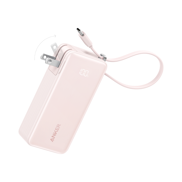 Built-In USB-C Cable / Pastel Pink