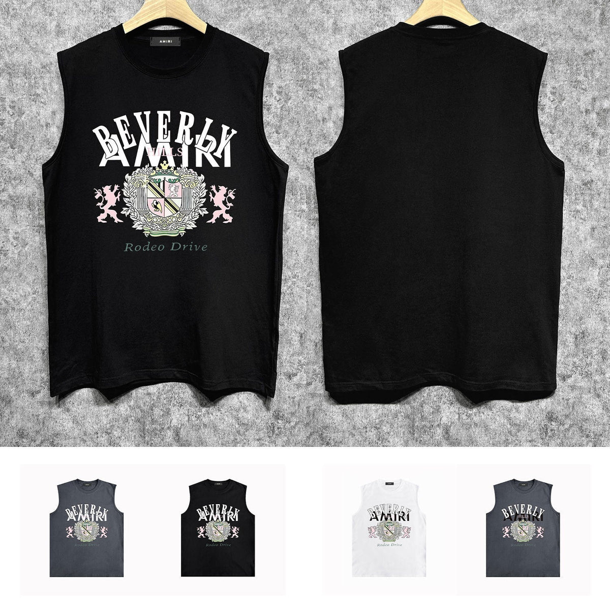 Amiri tank top lion medal printing