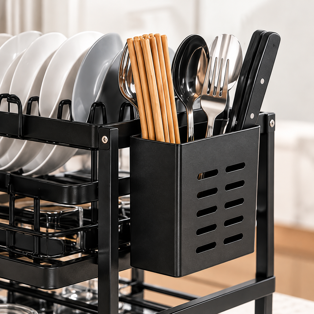 Large Capacity Kitchen Organizer with Drainage Tray