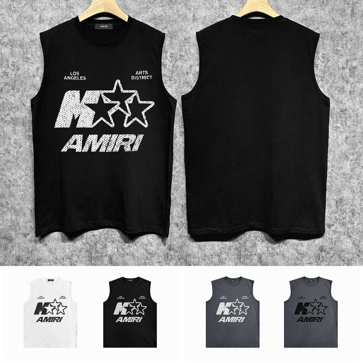 Amiri tank top spotted five-pointed star printing