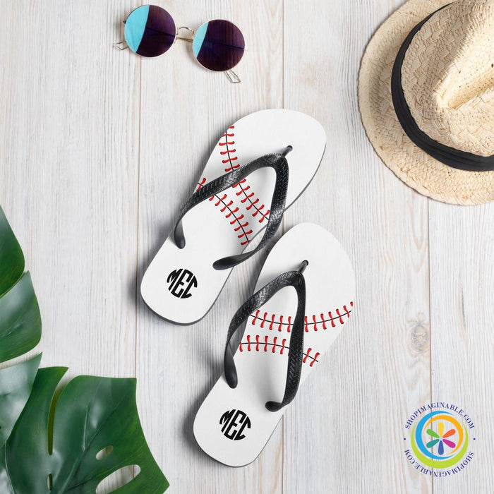 Baseball Monogram Flip-Flops-ShopImaginable.com