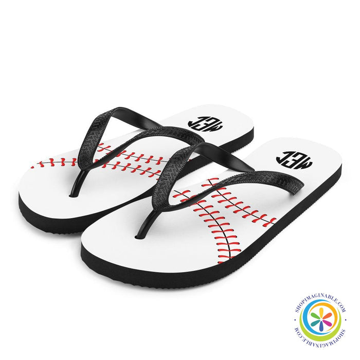 Baseball Monogram Flip-Flops-ShopImaginable.com