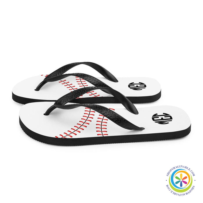 Baseball Monogram Flip-Flops-ShopImaginable.com