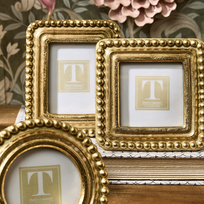 Beaded Texture Gold Photo Frame Two's Company Picture Frames