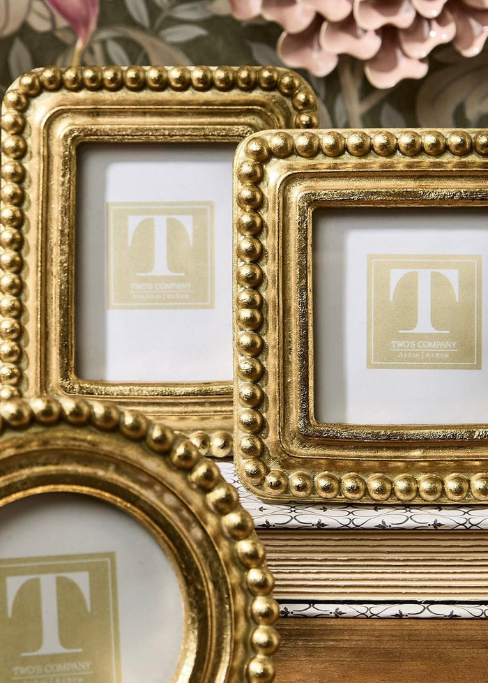 Beaded Texture Gold Photo Frame Two's Company Picture Frames