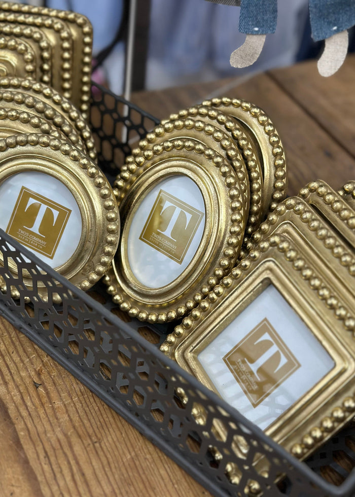 Beaded Texture Gold Photo Frame Two's Company Picture Frames
