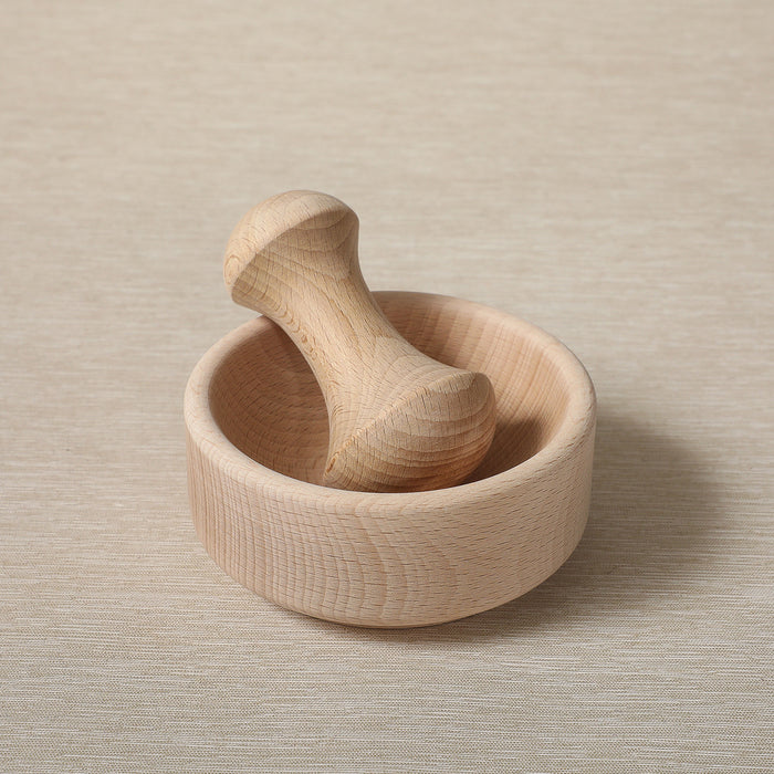 Beech mortar and pestle