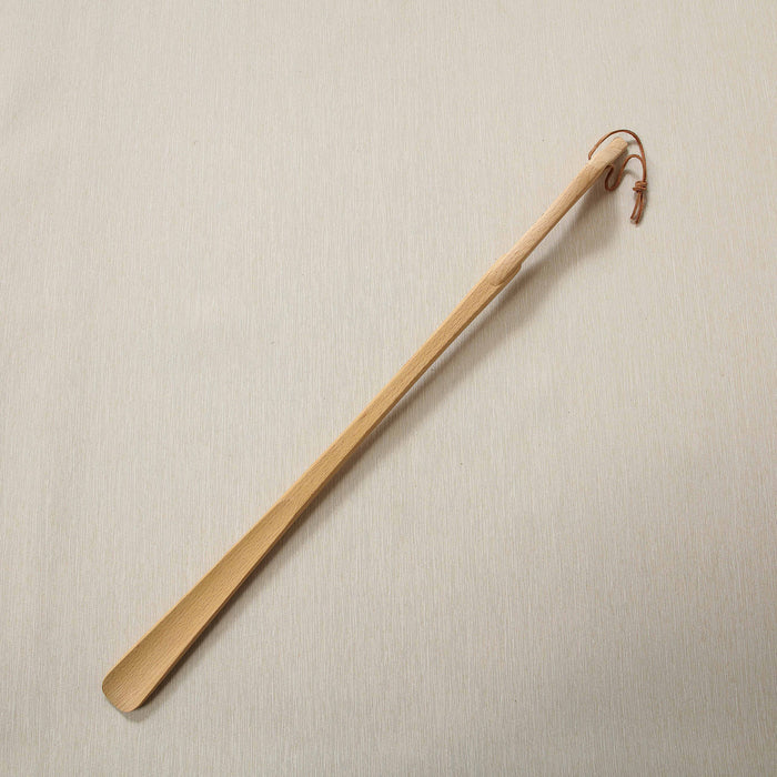 Beechwood Shoehorn with Leather Strap