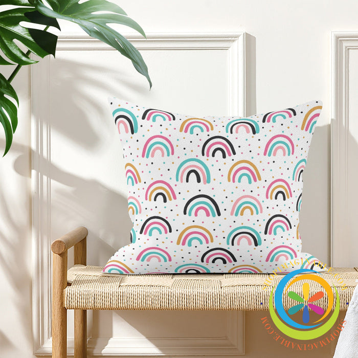 Boho Chic Rainbow Pillow Cover