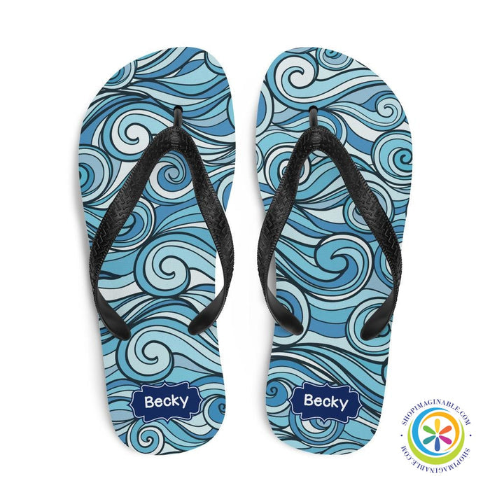 Bold Waves Personalized Flip-Flops-ShopImaginable.com