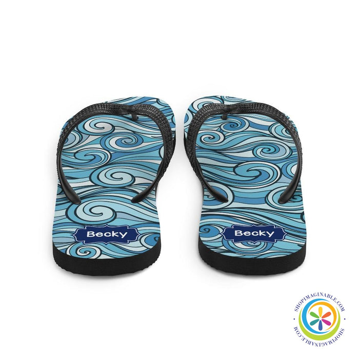 Bold Waves Personalized Flip-Flops-ShopImaginable.com