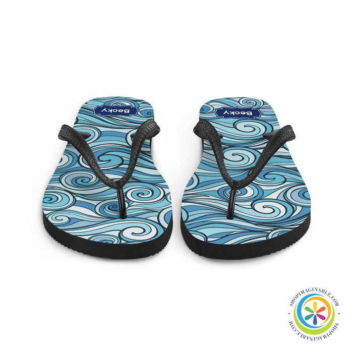 Bold Waves Personalized Flip-Flops-ShopImaginable.com