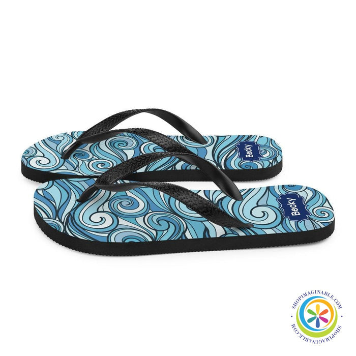 Bold Waves Personalized Flip-Flops-ShopImaginable.com