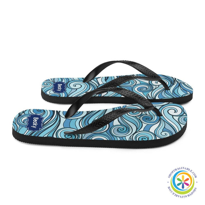 Bold Waves Personalized Flip-Flops-ShopImaginable.com