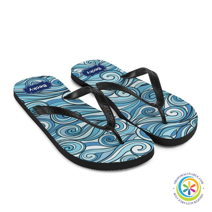 Bold Waves Personalized Flip-Flops-ShopImaginable.com