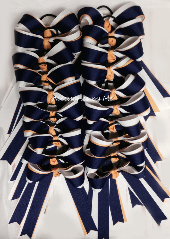 Bulk Lot 20 Cheer Bows Purple Yellow Gold White Ponytail Holder - Accessories by Me