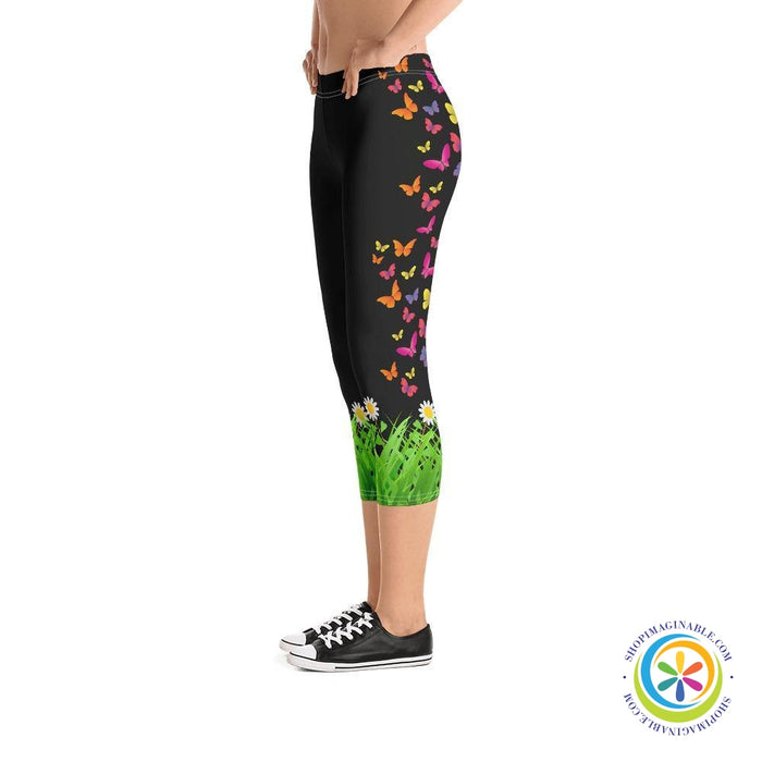 Butterflies & Nature Capri Leggings-ShopImaginable.com