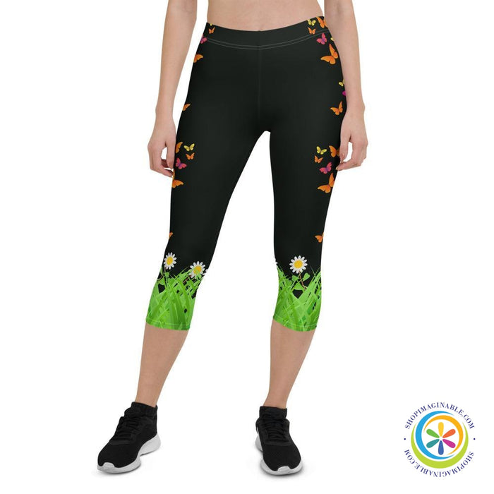 Butterflies & Nature Capri Leggings-ShopImaginable.com