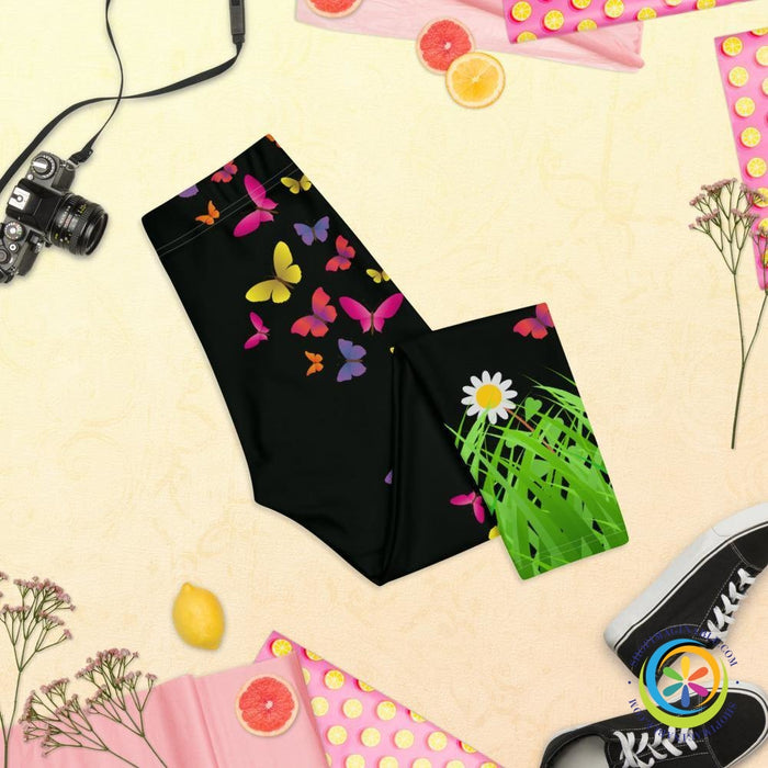 Butterflies & Nature Capri Leggings-ShopImaginable.com