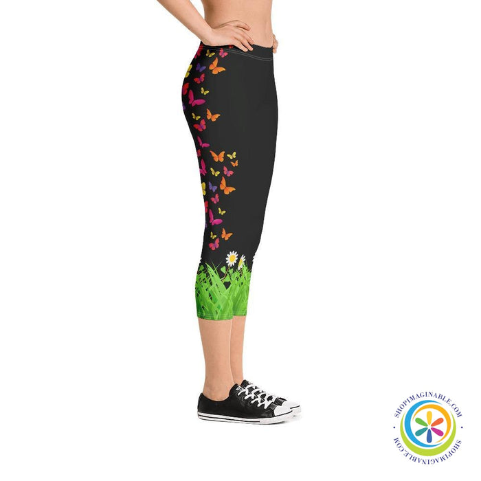 Butterflies & Nature Capri Leggings-ShopImaginable.com
