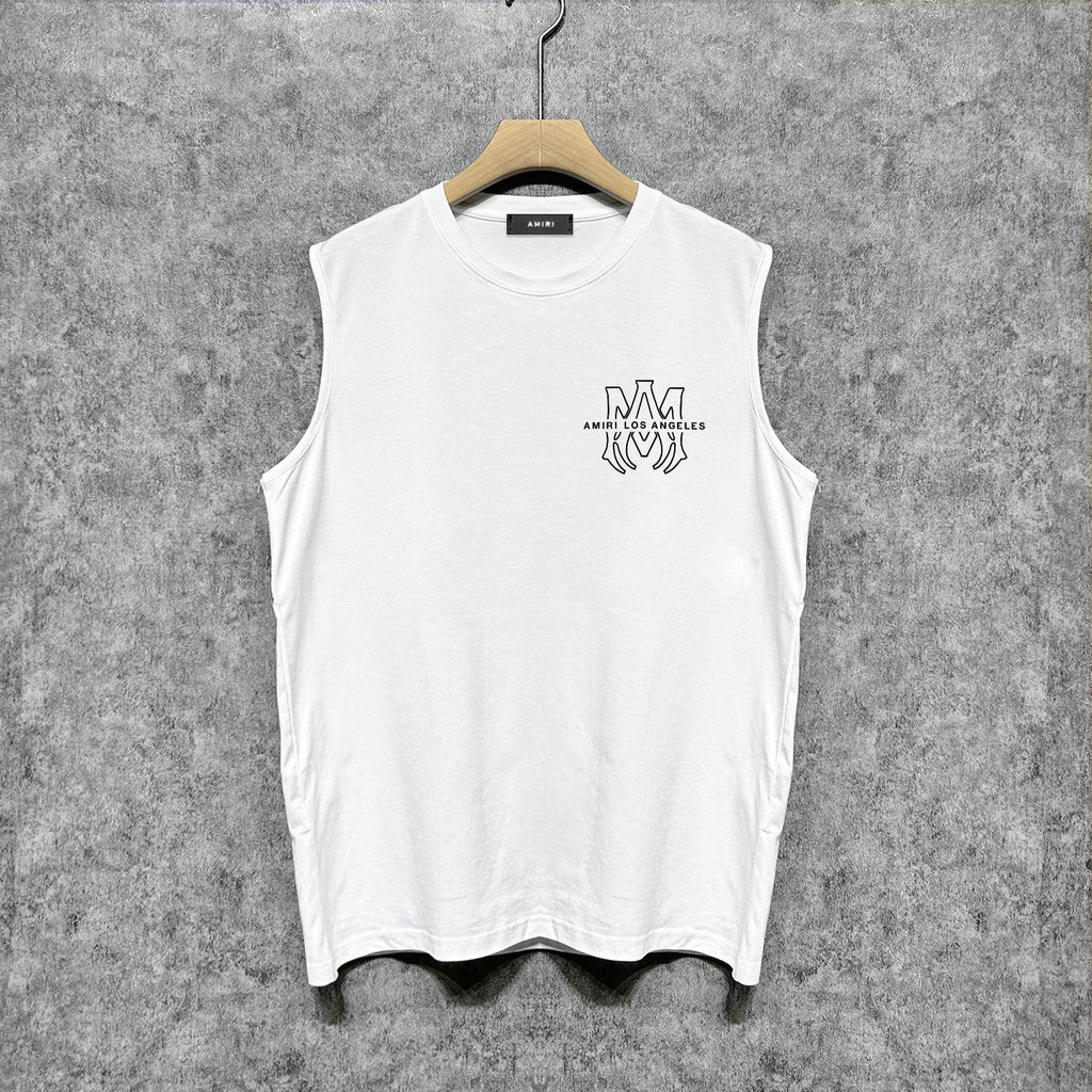 Amiri tank top damaged oil painting printing