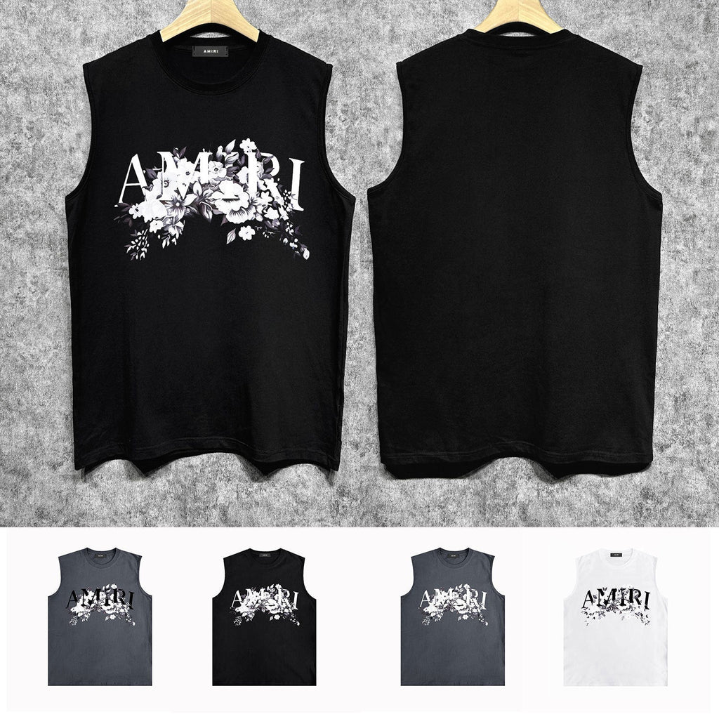 Amiri tank top colorless floral print