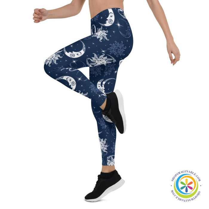 Celestial Sun & Moon Full Length Leggings-ShopImaginable.com