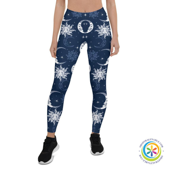 Celestial Sun & Moon Full Length Leggings-ShopImaginable.com
